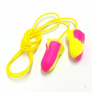 DR099C-Fluorescent Dual Colour Bell PU Foam Disposable&corded Earplug